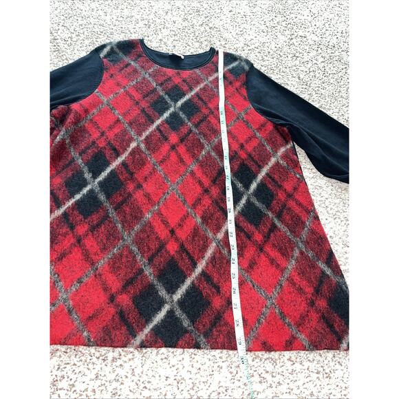 J. Jill Woman Pullover Sweater Size 2X Red Black Plaid Holiday Preppy Classic - Picture 5 of 8